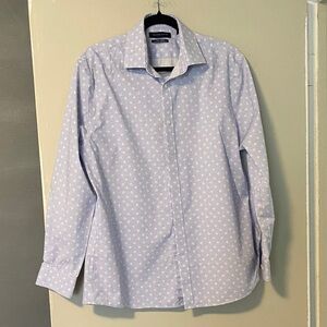 Tommy Hilfiger Light Blue Patterned Dress Shirt slim fit, non iron 16